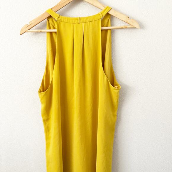 NAKED ZEBRA | Mustard Yellow Halted High Split Neck Tank Swing Dress | Size XL - Picture 4 of 7